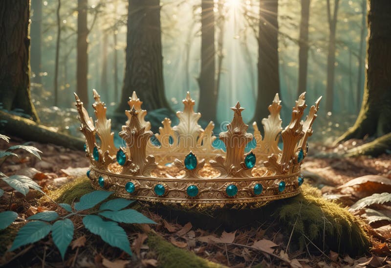 Mysterious and magical photo of gold king crown vector illustration