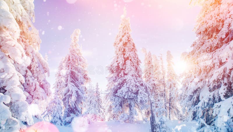 Mysterious winter landscape majestic mountains in. Creative, picture.