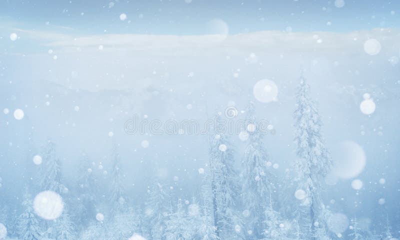 Mysterious winter landscape majestic mountains in the royalty free stock image Mysterious winter landscape majestic mountains in the royalty free stock image