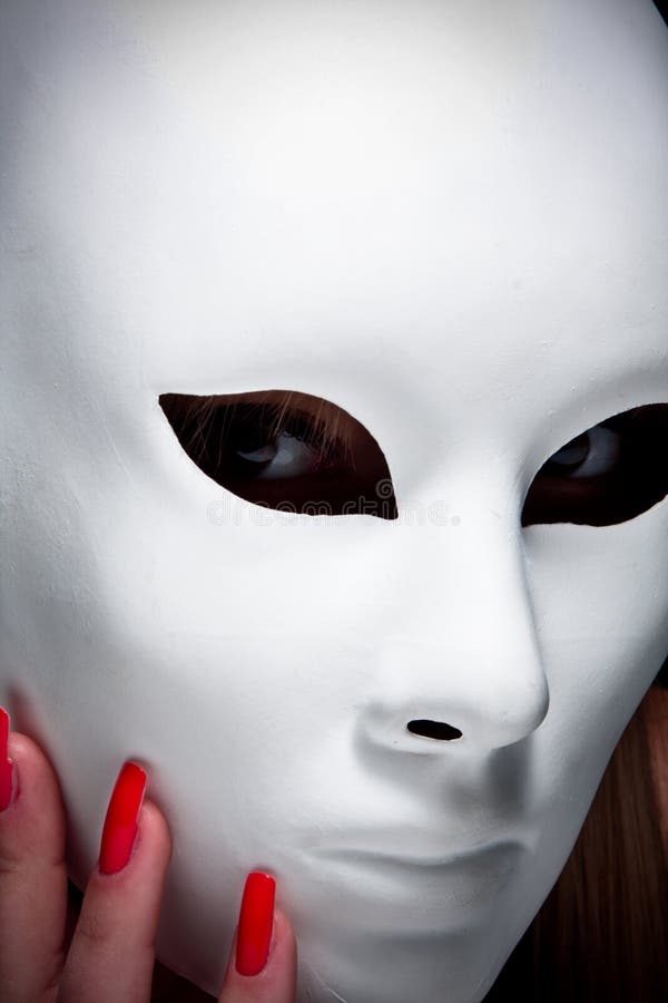 Mysterious Woman Under Mask Stock Image Image of masked, black 9226727