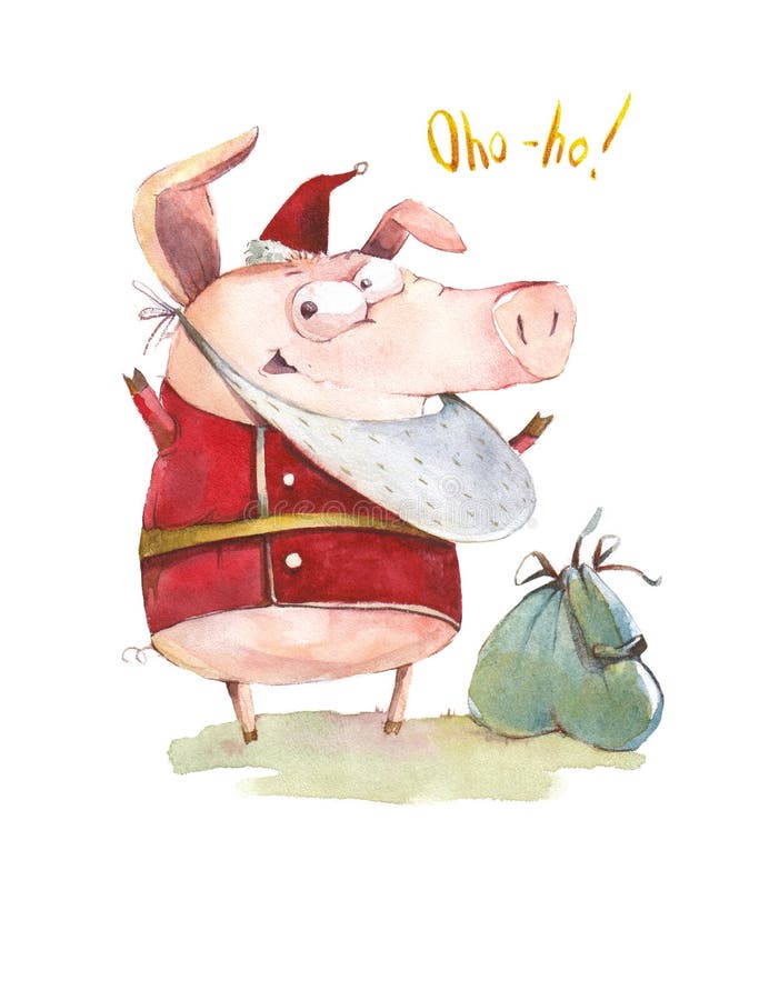 Mysteriöses Schwein Santa Claus vektor abbildung Mysteriöses Schwein Santa Claus vektor abbildung