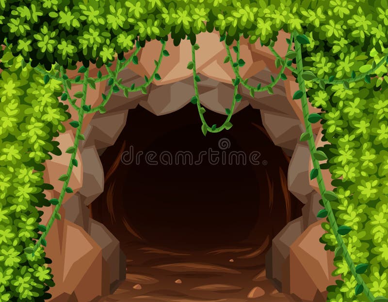 Mystery Mine Cave in Nature Stock Vector - Illustration of landscapes ...