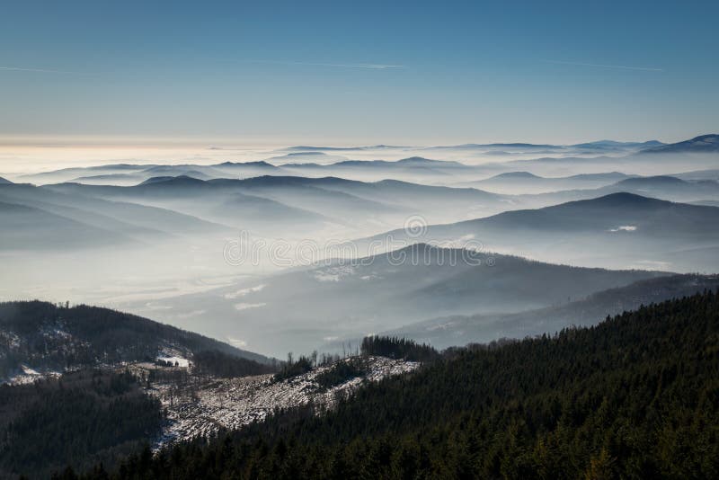 Mystery winter mountains