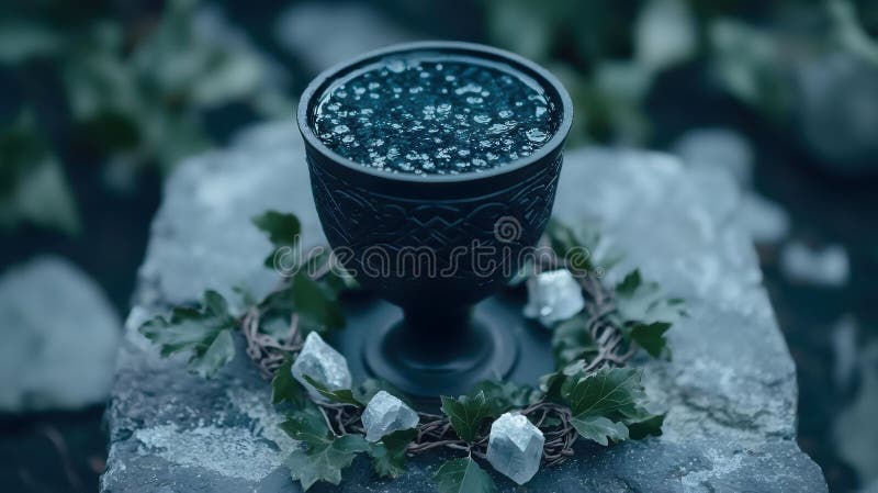 Mystic Potion : En dyster hänförande goblet Mystoppet royaltyfri illustrationer