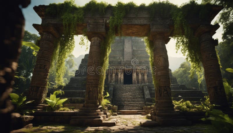 Ancient Temple Gateway in Jungle stock photos