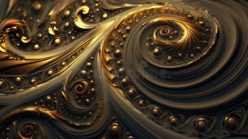 Mystical Dance: Psychedelic Fusion of Gold and Black in Ferrofluid