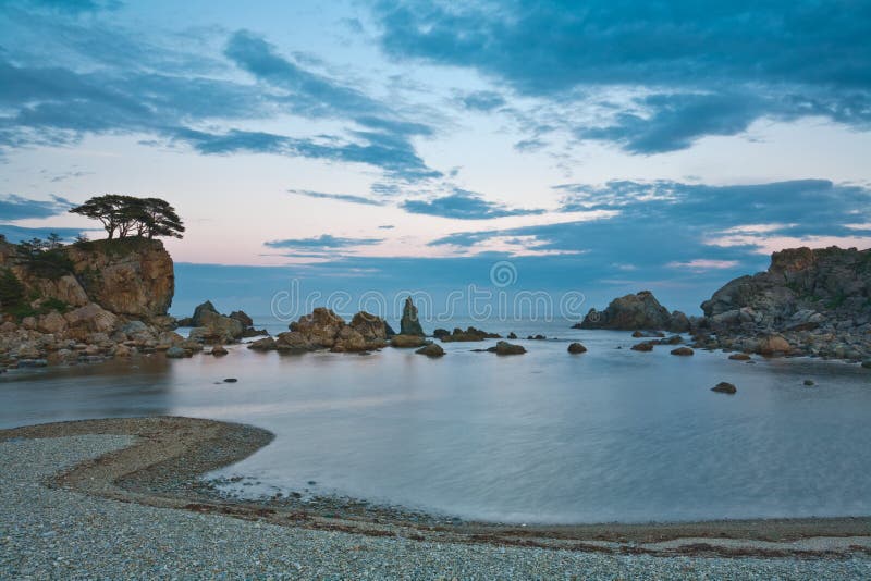 The mysterious island in the blue sea. Contrast enhanced stock images, royalty-free photos and pictures