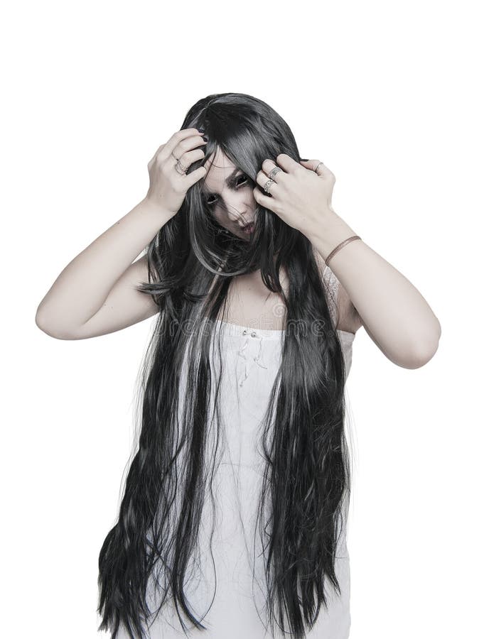 Mystical Ghost Woman in White Long Shirt Looking through Her Hair Isolated Stock Photo - Image of gothic, demon: 197226674 Mystical Ghost Woman in White Long Shirt Looking through Her Hair Isolated Stock Photo - Image of gothic, demon: 197226674