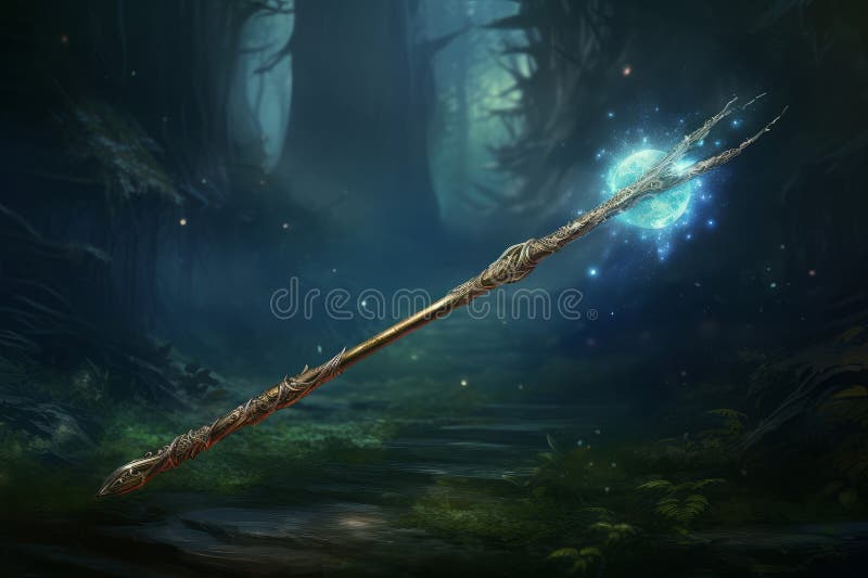 Mystical Magic wand. Magician concept trick. Generate Ai AI generated. Mystical Magic wand. Magician concept trick. Generate Ai AI generated