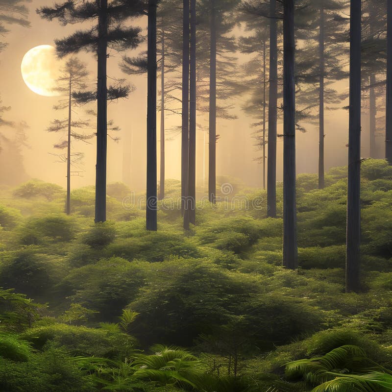 1357 Mystical Moonlit Forest: a Mystical and Enchanting Background ...