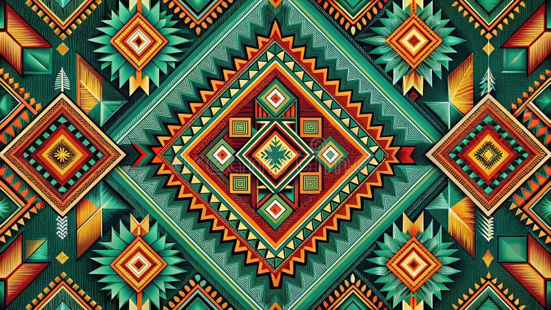Mystical Night Sky Illumina gli intricati modelli geometrici Nativi Americani che rivelano l'antica saggezza e la cultura illustrazione di stock