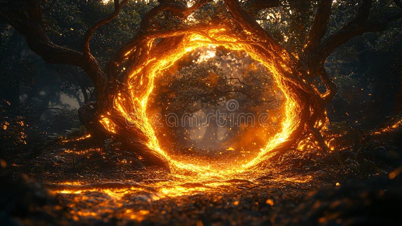 Forest Flame Ring stock illustration
