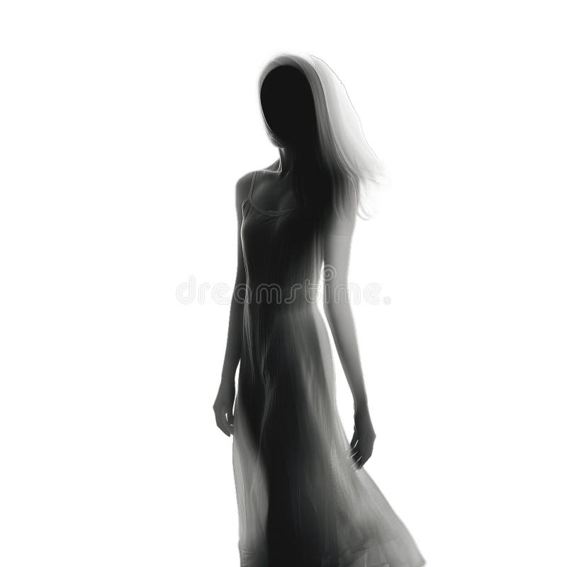 Mystical woman silhouette with transparent background royalty free stock photo