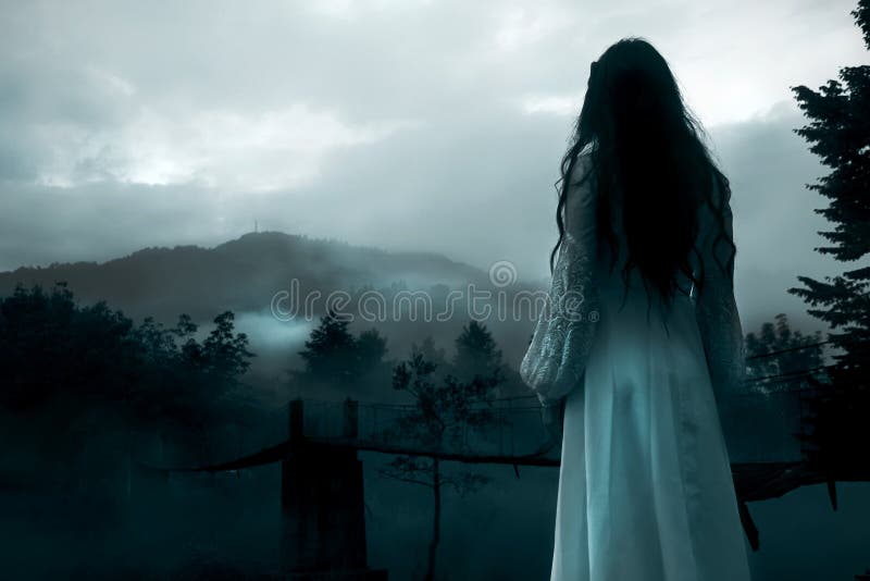 Mysterious Woman in White Dress. Mysterious Woman in White Dress