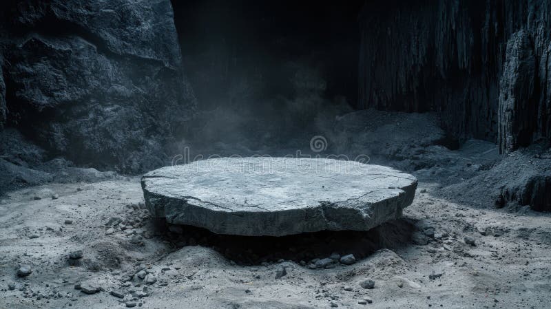Mystérieuse grotte gelée avec plate-forme glacée. créé à l'aide d'outils d'ai génératifs.