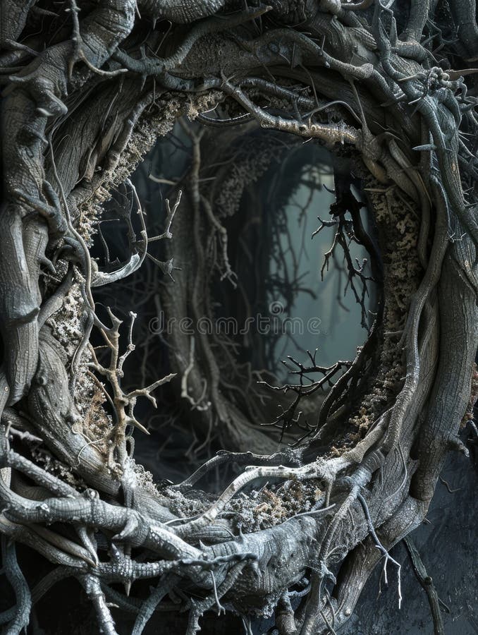 Mystérieux tunnel forestier gelé illustration stock