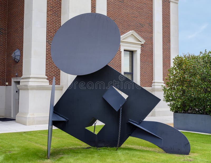 Picture is a cor-ten steel and aluminum sculpture by American born sculptor Claes Oldenburg titled `Geometric Mouse II`.  It was completed in 1969-1970.  It is located outside the Meadows Art Museum on the campus of Southern Methodist University in Dallas, Texas. Picture is a cor-ten steel and aluminum sculpture by American born sculptor Claes Oldenburg titled `Geometric Mouse II`.  It was completed in 1969-1970.  It is located outside the Meadows Art Museum on the campus of Southern Methodist University in Dallas, Texas.