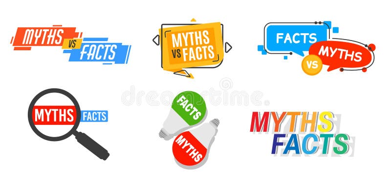 Myths vs facts icons. Truth and false, fact checking and fake news vector speak bubbles. Propaganda lie, social media rumors and false information vs truth color icons or labels. Myths vs facts icons. Truth and false, fact checking and fake news vector speak bubbles. Propaganda lie, social media rumors and false information vs truth color icons or labels