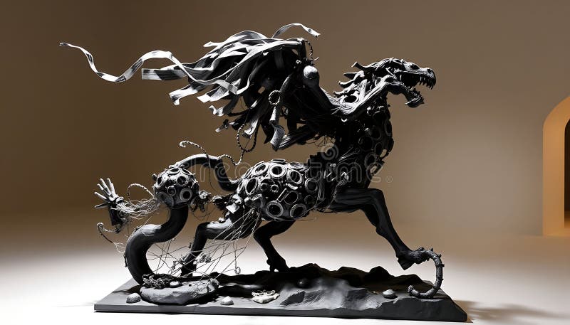 Mythical griffin creature statue fantasy art gammal legend mäktig symbol Stock Photo Generative AI vektor illustrationer
