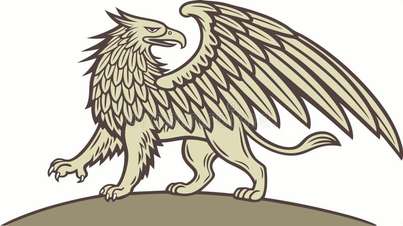Mythical Griffin Creature. Vektor för majestätiskt legendary Beast-vektor Generativ AI royaltyfri illustrationer