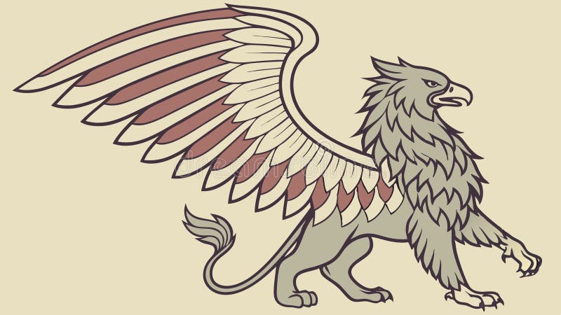 Mythical Griffin Illustration Fantasy CreatArt-vektordesign Generative AI stock illustrationer