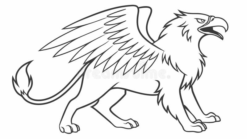 Mythical Griffin Illustration Fantasy CreatArt-vektordesign Generative AI stock illustrationer