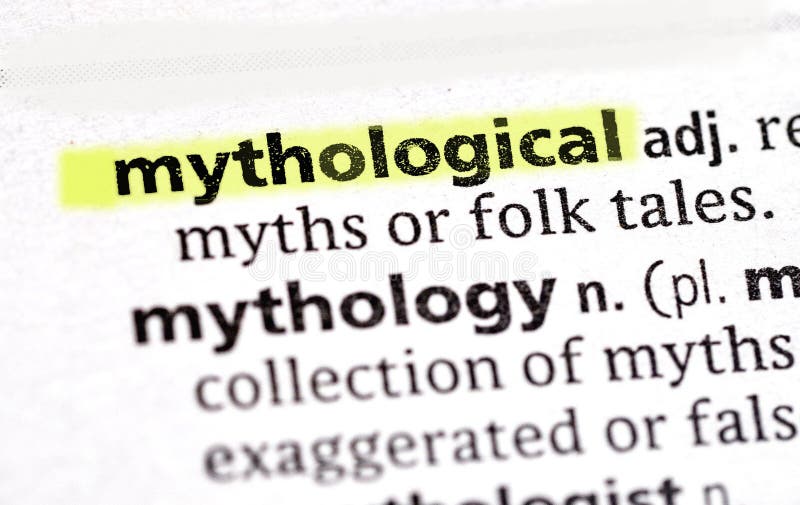 close up photo of the word mythological