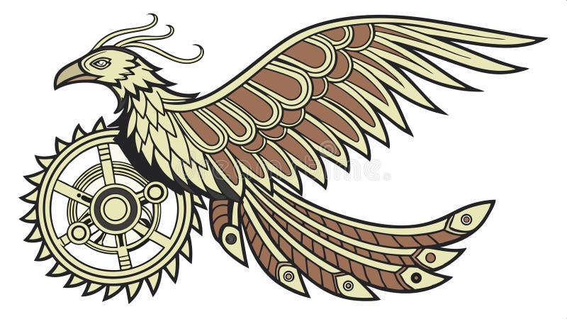 Mytical griffin creature fantasy animal and heraldic symbol vector design Generative AI royaltyfri illustrationer