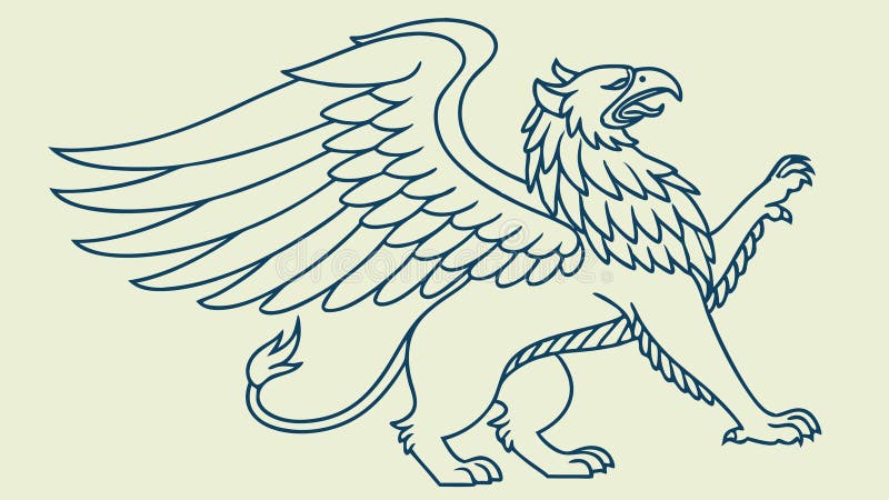 Mytical griffin creature symboliserar styrka och majness vector design Generative AI stock illustrationer
