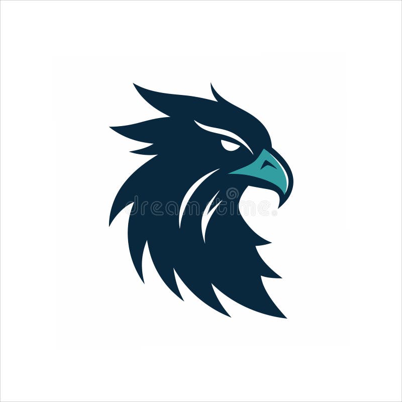 Mytical griffin head vector silhouette för logotyper stock illustrationer