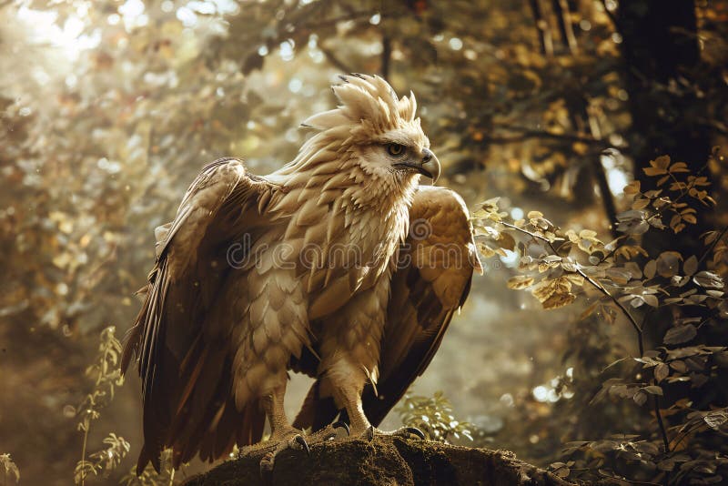 Mytisk griffinfågel i skog vektor illustrationer