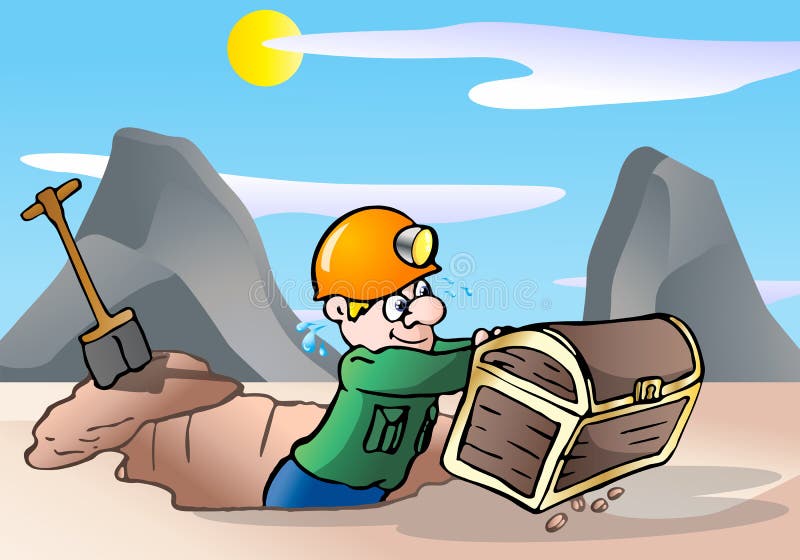 Poszukiwacz skarbów ilustracji