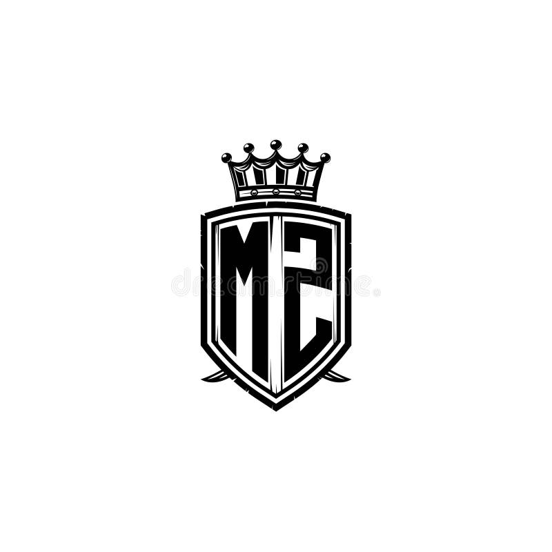 Mz logo monogram emblem style with crown shape Vector Image