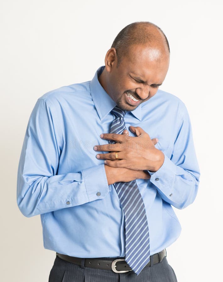 Empresário indiano com dor de coração foto de stock