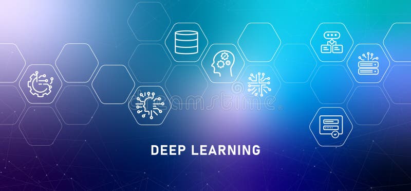Máquina de aprendizaje profundo cabecera de gradiente tecnología moderna tecnología artificial de IA sistema de programas de compu libre illustration