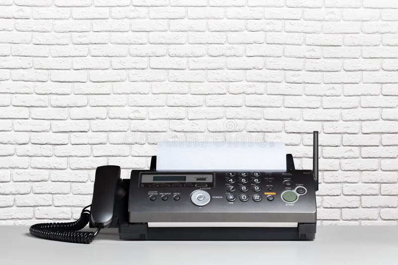Fax machine on a table, communication. Fax machine on a table, communication