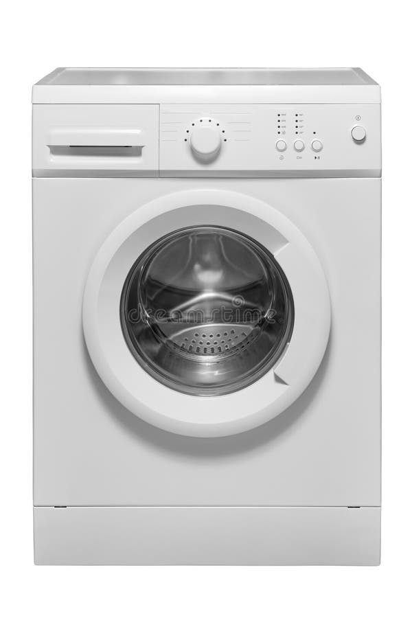 Máquina de lavar em um fundo branco imagens de stock Máquina de lavar em um fundo branco imagens de stock