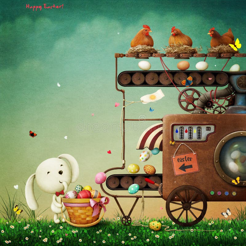 Máquina de Pascua stock de ilustración Máquina de Pascua stock de ilustración