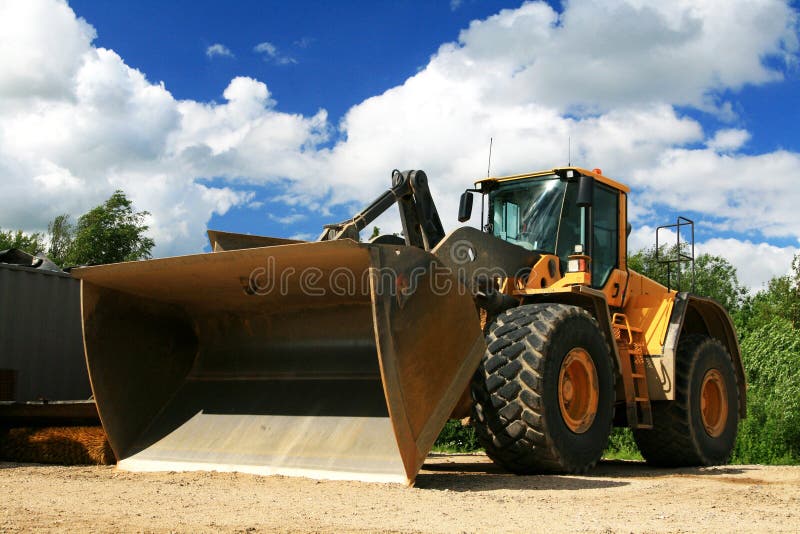 Escavadora amarela fotos de stock