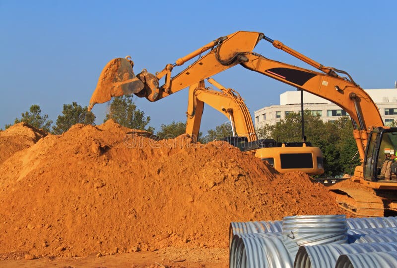 Escavadora Amarela imagens de stock royalty free