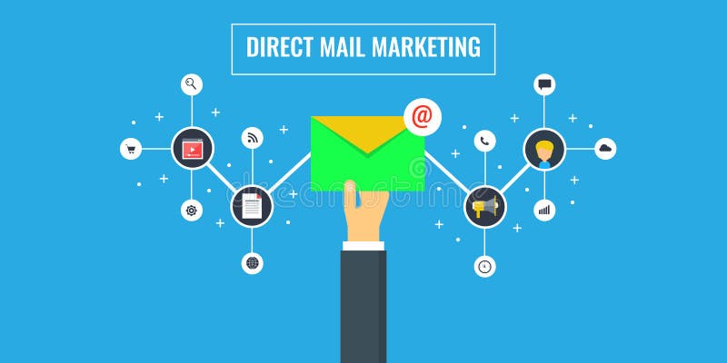 Márketing de correo directo - márketing del correo electrónico - hombre de negocios que lleva a cabo concepto del hoja informativ