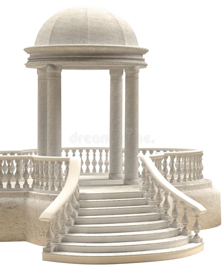 Mármol de la Rotonda en una representación blanca del fondo 3D libre illustration Mármol de la Rotonda en una representación blanca del fondo 3D libre illustration