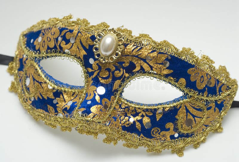 Máscara azul del carnaval foto de archivo. Imagen de ornamentos 7494138