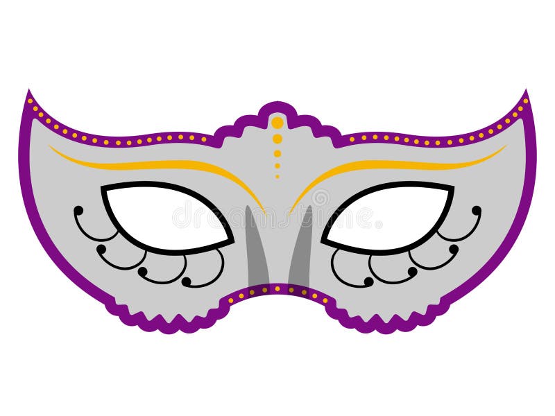 Máscara colorida isolada do carnaval ilustração do vetor