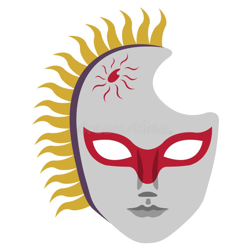 Máscara colorida isolada do carnaval ilustração stock