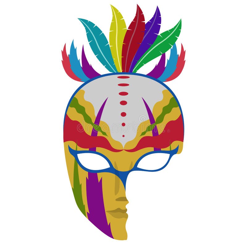 Máscara colorida isolada do carnaval ilustração royalty free