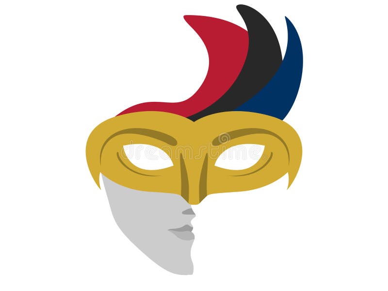Máscara colorida isolada do carnaval ilustração stock