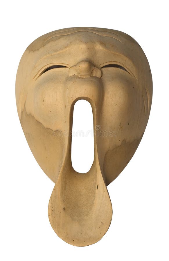 Wooden venetian mask on a white background. Wooden venetian mask on a white background