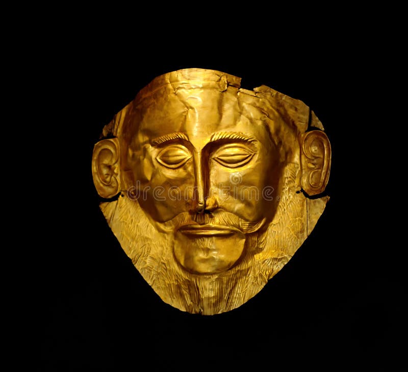 Athens, Greece - 16 July, 2012: The golden mask of Agamemnon, the king of Mycenae and leader of Trojan War. Athens, Greece - 16 July, 2012: The golden mask of Agamemnon, the king of Mycenae and leader of Trojan War.