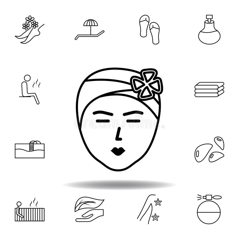 máscara facial com ícone do esboço das flores Grupo detalhado de termas e para relaxar o ícone das ilustrações Pode ser usado par ilustração do vetor máscara facial com ícone do esboço das flores Grupo detalhado de termas e para relaxar o ícone das ilustrações Pode ser usado par ilustração do vetor